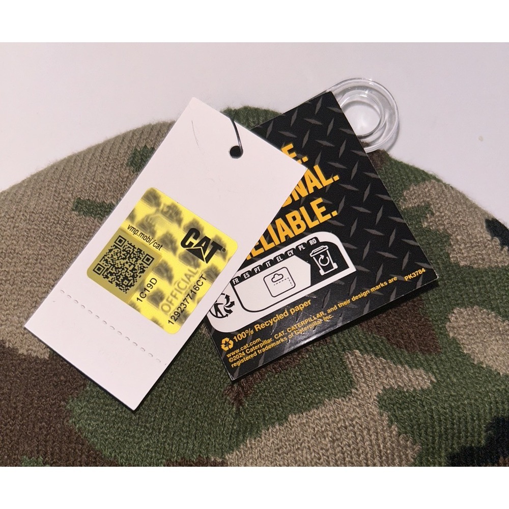 Caterpillar Men's Trademark Cuff Beanie One Size Woodland Camo NEW NWT - Picture 3 of 3